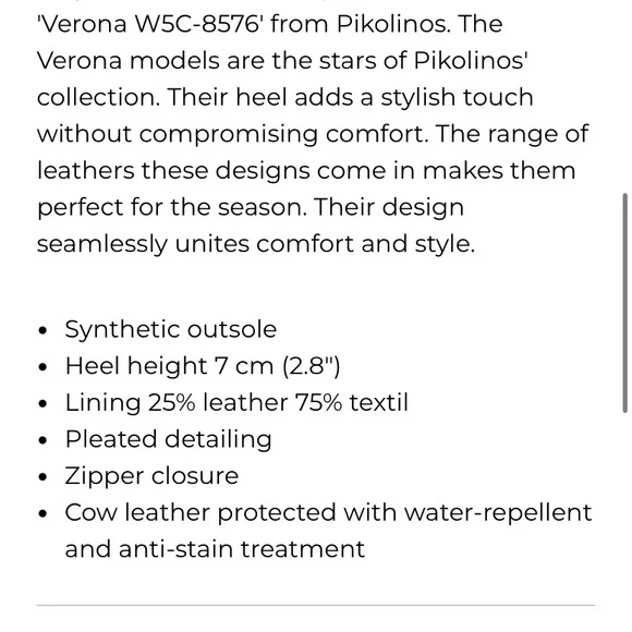 PIKOLINOS Verona Leather Zip Block Heel Boots W5C-8576 Women 41 US 10.5-11 Brown - Picture 15 of 15